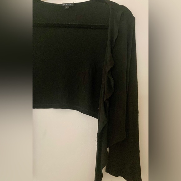 Arden B  SOLD Black Shrug ruffle detail - Picture 4 of 12